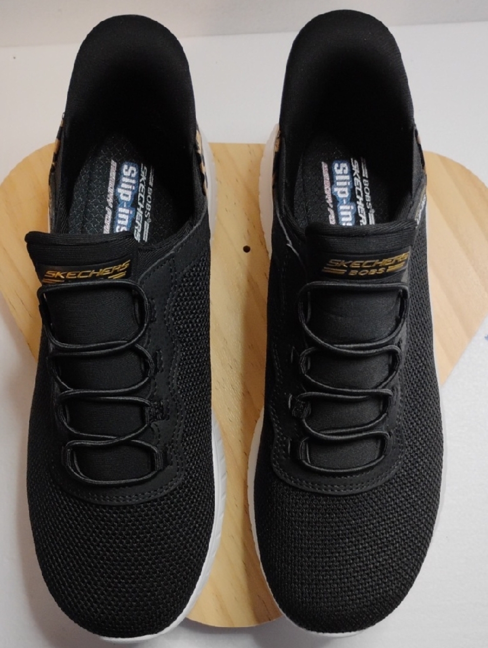 Skechers Black Knit Slip-On Athletic Sneakers